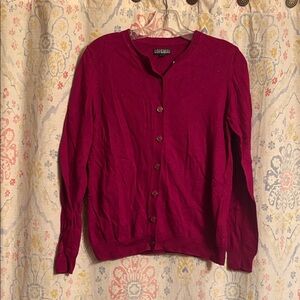 Nicole Miller Berry Button-Front Cardigan with Subtle Sparkle